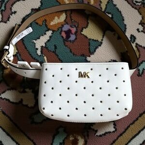 Michael Kors White Perforated Crossbody Bag